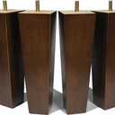 Wood Furniture Legs 8 inch Sofa Legs Set of 4 Square Replacement Legs Brown for MCM Ottoman Armchair Recliner Coffee Table Dresser