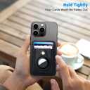 nuoku Leather Magnetic Card Holder, Intended for Magsafe Wallet Compatible with Airtag Holder, Magnetic Wallet for iPhone 15/14/13/12 Series, Not for 13 Mini/12 Mini, Max Hold 7 Cards (Black)