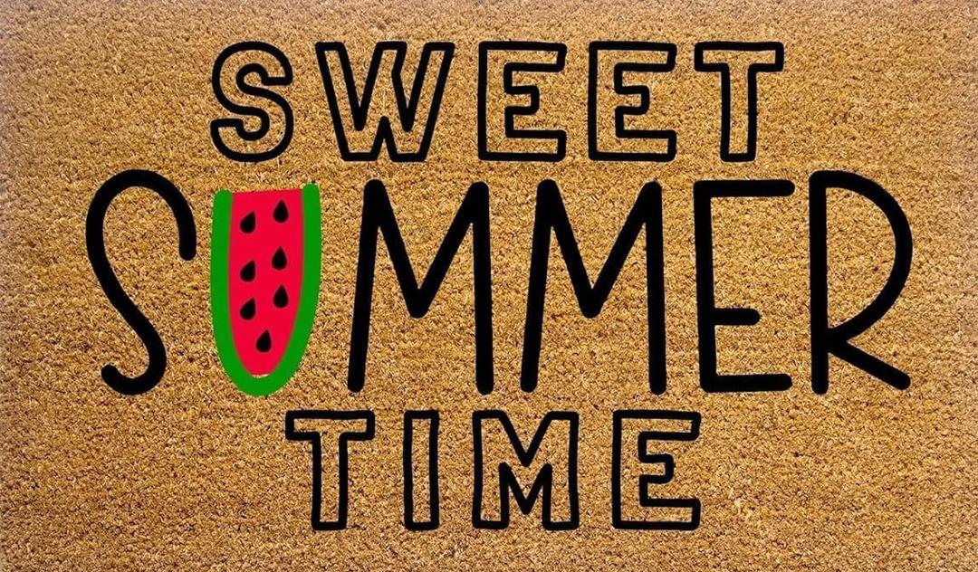 Doormat Welcome Sweet Summer Time Watermelon Funny Entryway Rugs Indoor Non Slip, Washable Entrance Mat Outdoor Door Mats for Kitchen, Bathroom Home Decor 1730in, 17x30 Inch