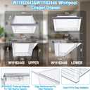 2 x [2 PACK] W11162443 W11162446 WRS315SDHZ08 WRS325SDHZ05 WRS315SDHZ05 WRS315SDHM01 WRS321SDHZ08 WRS325SDHZ08 Crisper Drawer Compatible with Whirlpool Refrigerator Drawers Replacement Fridge Drawers