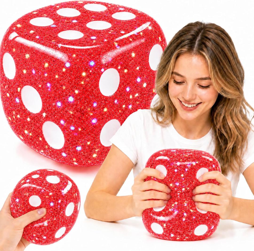 Jumbo Squishy Dice Toys, Gaint Soft Squeeze Fidget Toy for Kids Adults