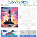 5 x QUITEDEW Paint by Numbers Kit for Adults,Adults' Paint by Numbe Kits Colorful Painting,DIY Lighthouse Oil Painting Gifts for Home Wall 16x20 Inch