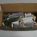 30Pcs Christmas Decorations Mini Christmas Trees, Artificial Christmas Tree Bottle Brush Trees with Wooden Base for Christmas Decor Christmas Party Home Table Craft