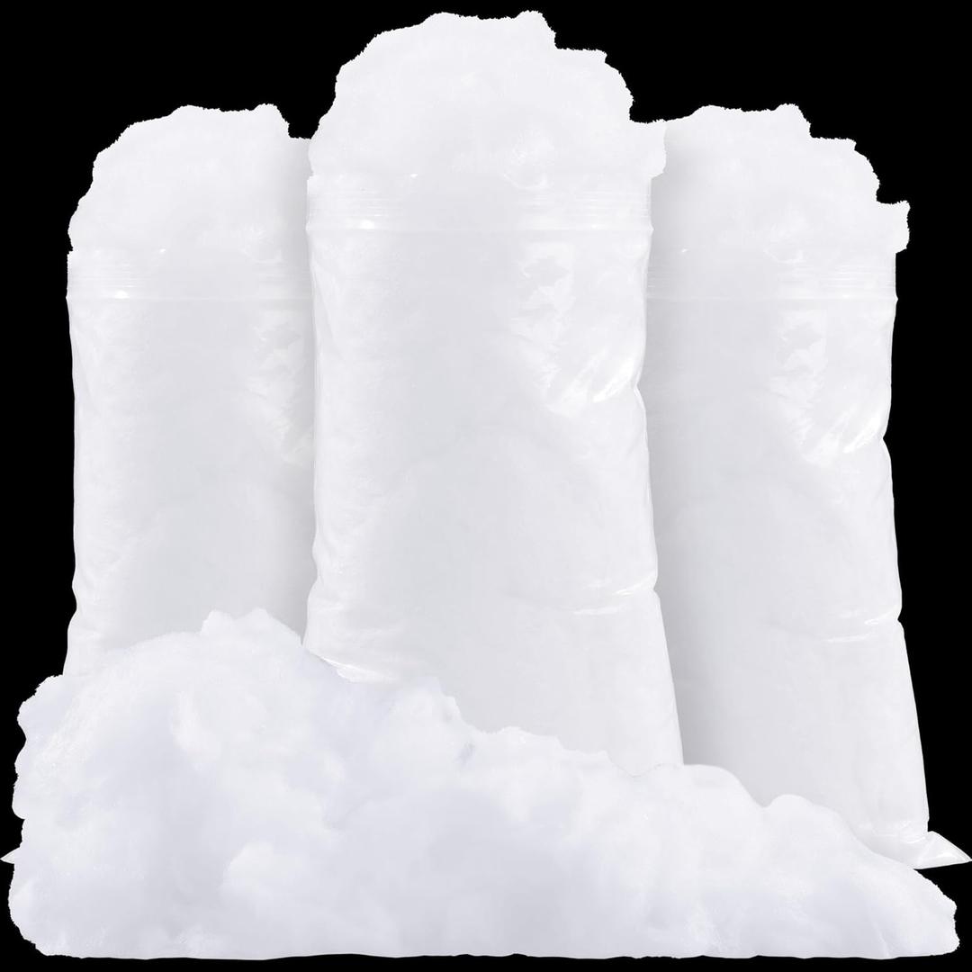 HOMBYS Fake Snow Decoration, Fluffy Clouds for Room Ceiling, Artifical Snowflakes, Fiber Snow for Mantle Village or Nativity Set Decor, Christmas Tree Decor, Holiday Decor and Winter Displays, (300G)