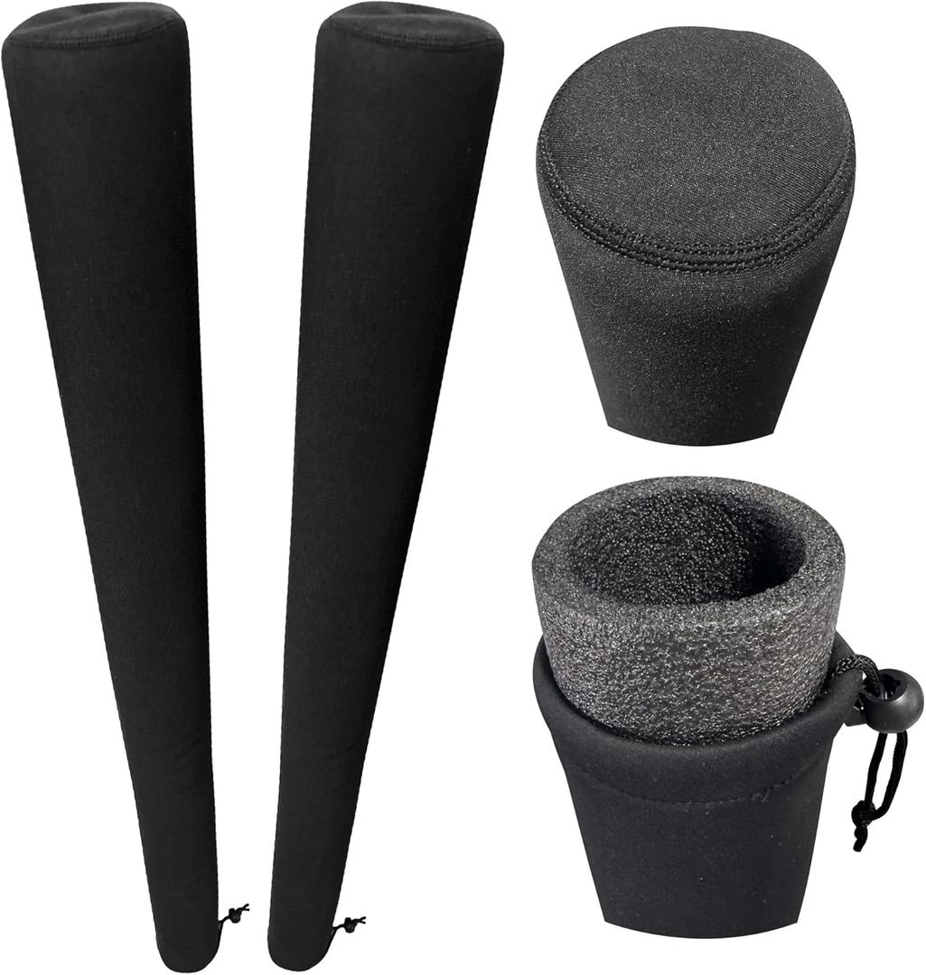 Pair of Boat Trailer Guide Pole Pad and Cover Heavy Duty Canvas Boat Trailer Capped Guide Pole Pad Cover- Black