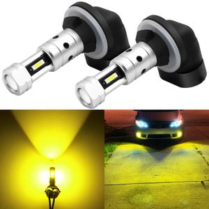 PHINLION 881 Yellow LED Fog Light Bulbs, 3800 Lumens Super Bright 886 889 894 896 898 LED Fog Lights Replacement with Projector for Cars, Non-polarity, 3000K Amber Yellow, Pack of 2