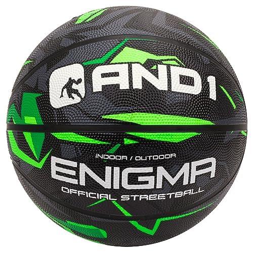 AND1 Enigma Rubber Basketball: Official Regulation Size 7 (29.5 inches) Street Basketball - Deep Channel Construction Streetball, Made for Indoor Outdoor