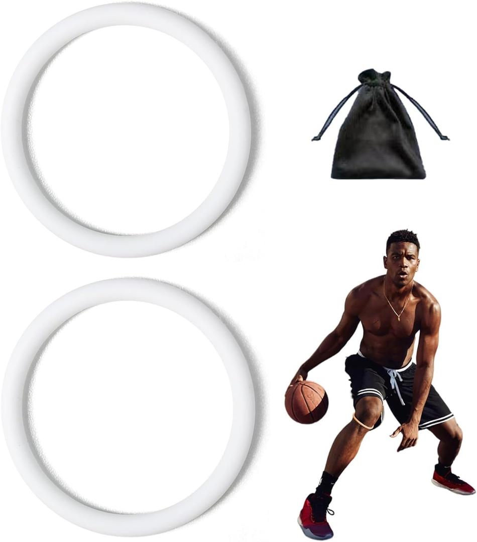 2 x 2 Pack Patella with Knee Pads for Patella Tendon Pain Relief - Knee Brace for Tendonitis Jumper Running Sports Basketball Men Women Knee with Patella Support (White) (White)-