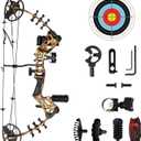 Youth Compound Bow Set 15-45 Lbs for Teens and Beginner, Package with Archery Hunting Equipment, Max Speed 260fps, Adjustable, Right Hand