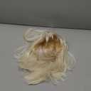 Lydell 8" Straight Short Bob Hair Flat Bangs Cute Central Dot Skin Top Heat Resistant Synthetic Wigs (614 Pale Blonde)