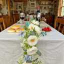 2 Pack Artificial White Rose Vines - 11.8ft Flexible Garland for Wedding Arch, Wall Vines & Table Decor | Faux Flower Vines