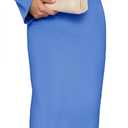 Wenrine Womens Fall Off The Shoulder Bodycon Sweater Dress 2025 Formal Long Sleeve Elegant Cocktail Party Maxi Dresses (Blue)