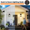 Large Motion Sensor Outdoor Wall Light, Waterproof Exterior Wall Sconce Light Fixture with Water-Rippled Glass, Bronze Modern Outside Wall Lantern for House, Porch, Patio, Garage, Bulbs Not Included
