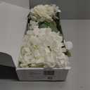Real Touch White Faux Hydrangea And Eucalyptus Arrangement, Faux Floral Arrangements, Hyper Realistic Artificial Flowers, White Centerpieces For Kitchen Dining Coffee Table Decor, 5 Heads + Greenery