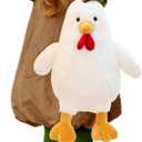 Cute Chicken Stuffed Animal Plush Doll Toy - Farm Animal Cuddler for Kids' Room Decor - Ideal Gift for Valentine's Day Children's Day and Christmas (White,17 inch)
