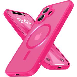 Faiono Magnetic for iPhone 17 Case [Full Camera Protection][Military-Grade Protection][Compatible with MagSafe] Shockproof Protective Slim Phone Case for iPhone 17, Hot Pink