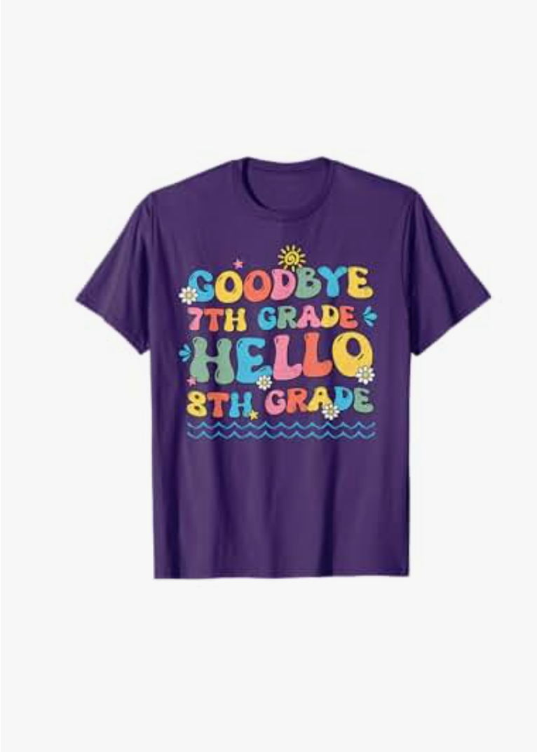 Goodbye 7th Grade Hello 8th Grade Groovy Last Day Of School T-Shirt Size S