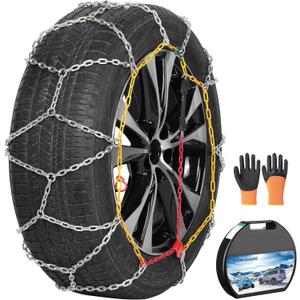 2 Packs Tire Chains Car Anti Slip Snow Chains for SUV/Truck/Car in Snow, Sand, Mud and Ice (KN140)