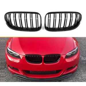 E92 Grille, ABS Gloss Black Front Replacement Kidney Grill for 3 Series E92 & E93, 2010-2013