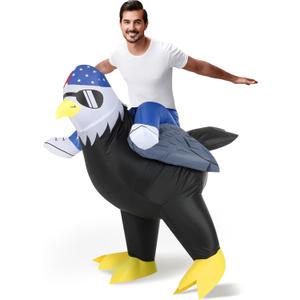 Inflatable Eagle Bald Bird Costume for Adult Student Teacher Independence Day Blow up Costumes for Patriotic Day