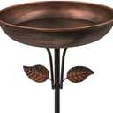 OUISJYER Metal Bird Bath for Outdoors, 12" Dia Bowl with Stable Upgrades Stake Birdbaths Garden Yard Lawn Decor 0.7 Gallon