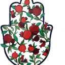 EMANUEL Yair Metal Hamsa Wall Decor Good Luck Home Blessing Judaica Art Gift (Pomegranates, Medium (6.7' X 5')