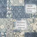 BLOOMHAVEN Quilt Set King Size, Patchwork Blue Floral Quilt Sets, Reversible Bedspread Lightweight and Breathable for All Seasons, Soft Quilted Bedspread with 2 Pillow Shams