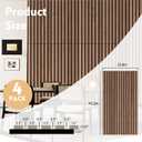 4 Pack Wood Panels for Wall - 47.2"×23.6" Wood Slat Acoustic Panels for Wall, Soundproof Panels, 3D Fluted Panels for Interior Wall Decor (Walnut)