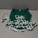 Noubeau Infant Baby Girl St.Patrick's Day Dress Ruffle Long Sleeve Romper Top Lucky Clover Print Skirt Outfits+Headband(Green-1,9-12 Months)