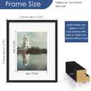 PEALSN 16x20 Picture Frame Set of 6, Display Pictures 11 x 14 with Mat or 16 x 20 without Mat for Wall Mounting Display, Poster Frames Collage for Wall Decor, Black.