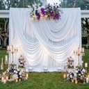 40ft x 14ft White Backdrop Curtains for Wedding-Wrinkle Free Backdrops Curtain Drapes Fabric Photo Back Drop Cloth for Baby Shower Photography Stage Reception, 8 Panels 14ft(H) x 5ft(W)