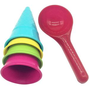 Toyvian Kids Beach Toys Ice Cream Cone Scoop Model Beach Play Toys Children Outdoor Play 5 Pieces (Random Color)