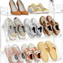Acrylic Shoe Rack 3-Tier Clear Shoe Organizer for Closet, Shoe Shelf Storage for Entryway (Clear, 27.56.727)