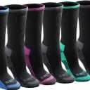 Dickies Women's Dri-Tech Essential Moisture Control Crew Socks, (6, 12 Pairs) (Large) Black Assorted (6 Pairs)