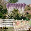 Dailisen 3 Strands 40'' Silk Purple Wisteria Artificial Flowers, Fake Wisteria Floral Hanging Plant Garland, for Home Decor, Party, Floor Vase, Balcony, Wedding Arrangement Decoration (Purple)