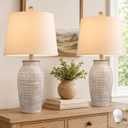 Ceramic Table Lamps Set of 2 for Living Room,24.5" Farmhouse Lamps