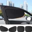 4PCS Car Window Shade, Automobile Sunshade, Car Sun Blocker, Static Suction car Window Sunshade, 99% Sun-Blocking Rate, Front and Rear Window sunshades