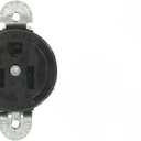 Leviton 15 Amp, 125 Volt, Short Strap Single Receptacle, Straight Blade, Heavy Duty Spec Grade, Grounding, 5258-SS, Black