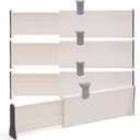 DIOMMELL 4 Pack Adjustable Dresser Drawer Dividers Organizers, Plastic Expandable Drawer Organization Separators for Kitchen, Bedroom, Closet, Bathroom and Office Drawers (Large)