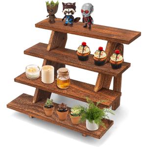 Manspdier Wooden Display Stand Wood Cupcake Stands Tool Free, Rustic Risers for Display Ideal Craft Funko Pop Shelves Table Display Stand for Vendors Wood Riser
