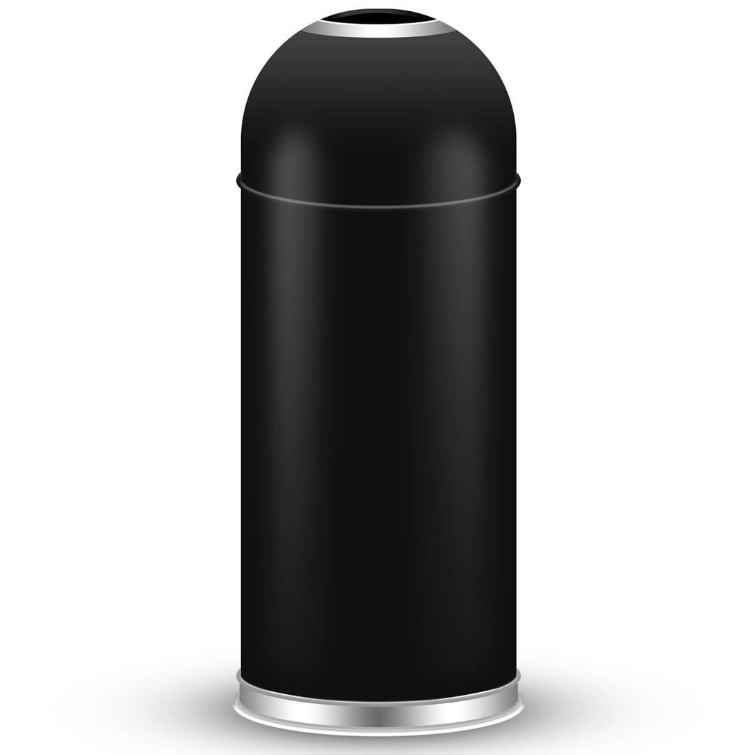 Large Commercial 75L/ 20 Gallon Trash Can - Premium Black Steel Open Top Trash Bin for Home, Office & Restaurant - Heavy-Duty & Durable Metal Garbage Cans - Indoor and Outdoor Use