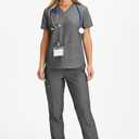 Fabletics Women's Performance Scrub Pant - MotionTech, 4-Way Stretch, Pocket-Packed, Wrinkle-Resist, Semi-Slim Fit (Blue, S)