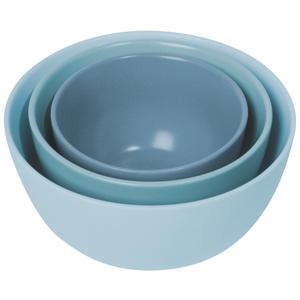 3 PC Light Blue Melamine Bowl And Set