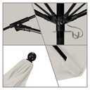 California Umbrella 9' Round 100% Fiberglass Frame Market Umbrella, Push Lift, Black Pole, Woven Granite Olefin