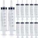 12Pack 60ml Syringe for Liquid - Large Plastic Syringes Without Needle for Jello Food Thick Liquids and Irrigation Water, Lip Gloss Filling, Feeding Dogs Meds, Measuring ( 12 Pack 60 ml / cc )