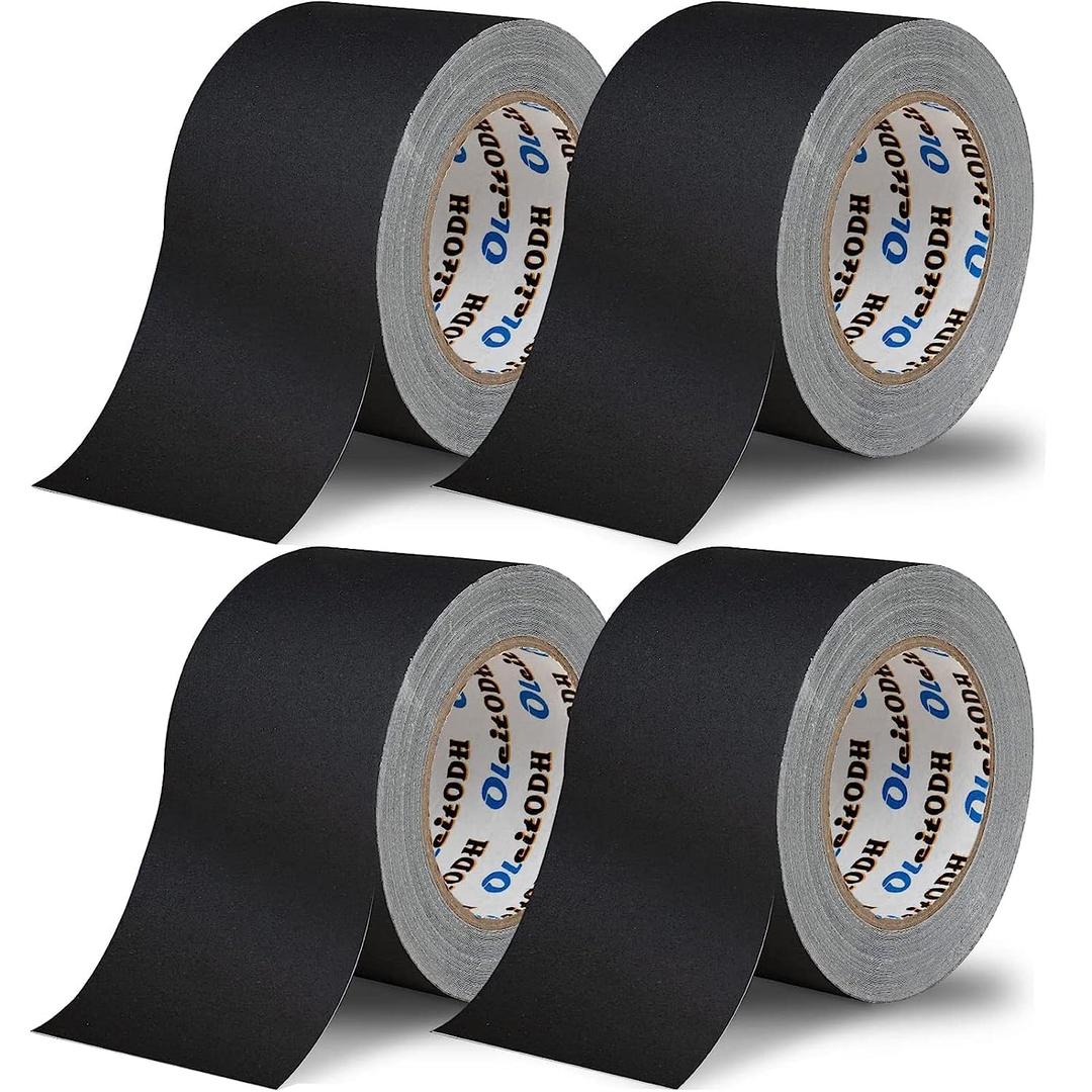4 Pack Black Grade Gaffer Tape 4 Inch x 30 Yards, Floor Tape for Electrical Cords Cable Tape, Waterproof Rubber Adhesive No Residue Non-Reflective Matte Finish Gaff Tape, Multipurpose Gaffers Tape (4 Inch x 30 Yards 4 Pack)