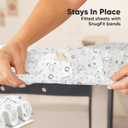 2 x 2-Pack Mini Crib Sheets Fitted - 38x26 Pack N Play Sheets for Pack and Play Mattress, Organic Cotton, Soft & Breathable Playard Bedding, Neutral Mini Toddler Bed Cover for Boys, Girls (KeaSafari)