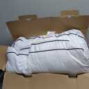 Serta Hotel Collection Bed Pillows King Size Set of 2, 400 Thread Count 100% Cotton Cover, Medium Support Gusseted Down Alternative Pillow for Back, Stomach or Side Sleepers, 18" x 34", White