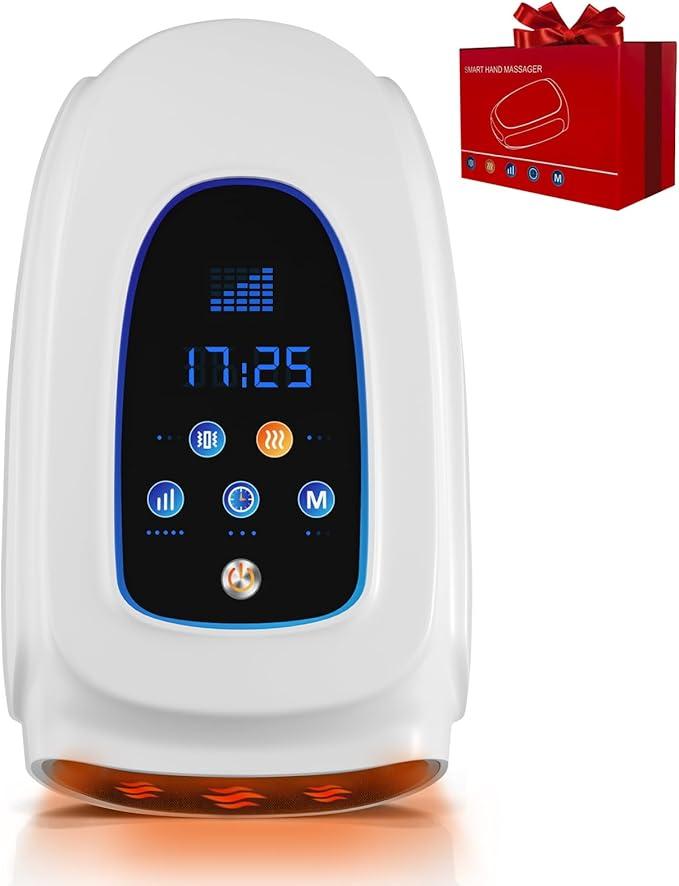 Cordless Hand Massager, Hand Massage with 3 Heat and 3 Vibration, 5 Levels Pressure Point Therapy for Arthritis, Pain Relief, Carpal Tunnel, Gift for Men, Women, Parents Relaxation at Office Massager