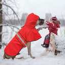 Reflective Dog Raincoat - Adjustable Hooded Pet Rain Coat Jacket, Waterproof Dog Slicker Poncho for Small to X- Large Dogs and Puppies (Red, X-Large)